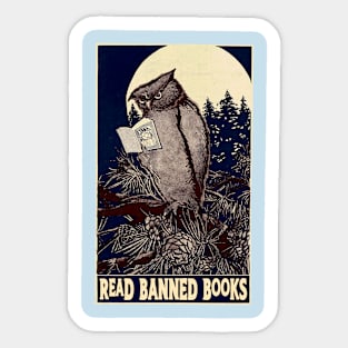 Owl: Read Banned Books Sticker